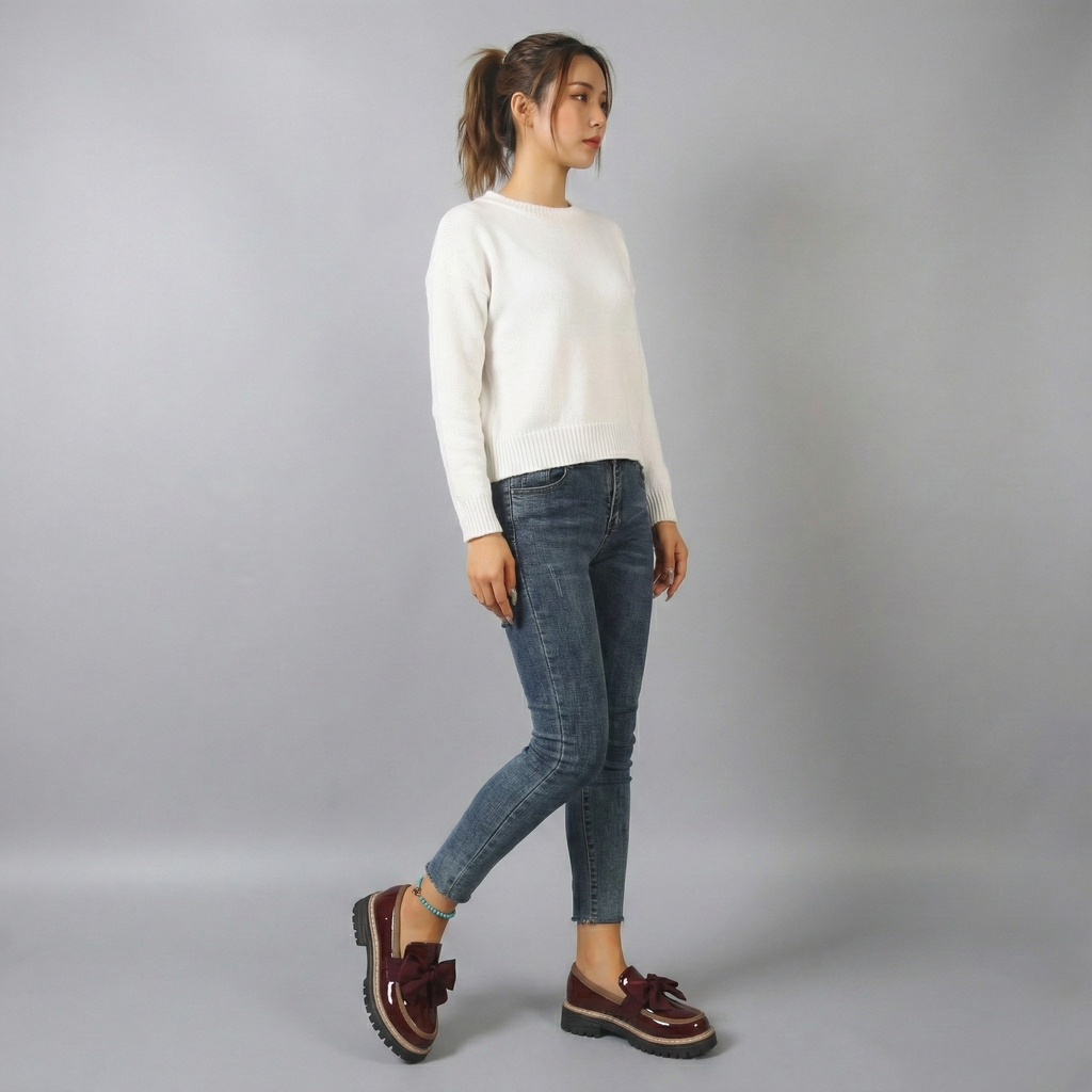 Retro Bowknot Thick-Soled Women's Shoes - Stylish and Comfortable Footwear for Casual Wear
