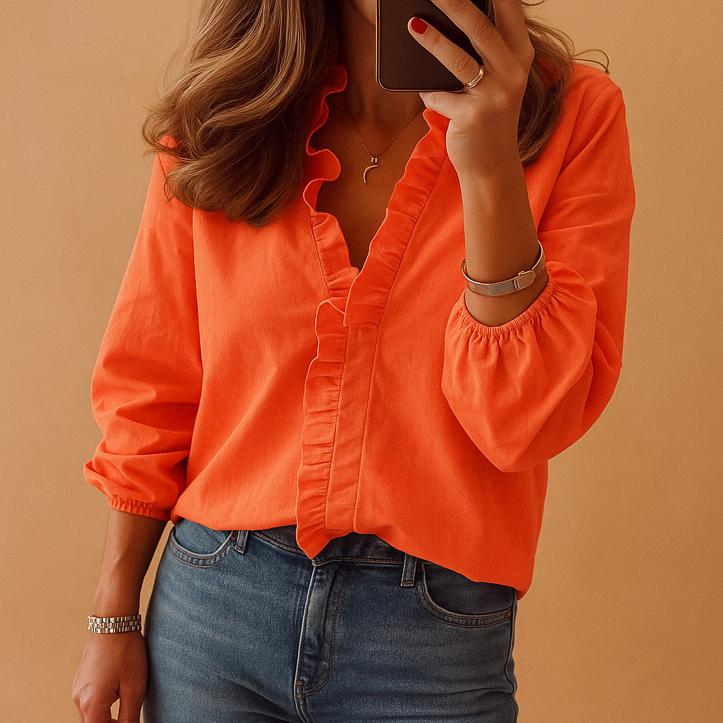 Ruched Women's Blouse | Lightweight Fabric | Elegant Design for Work & Casual Wear