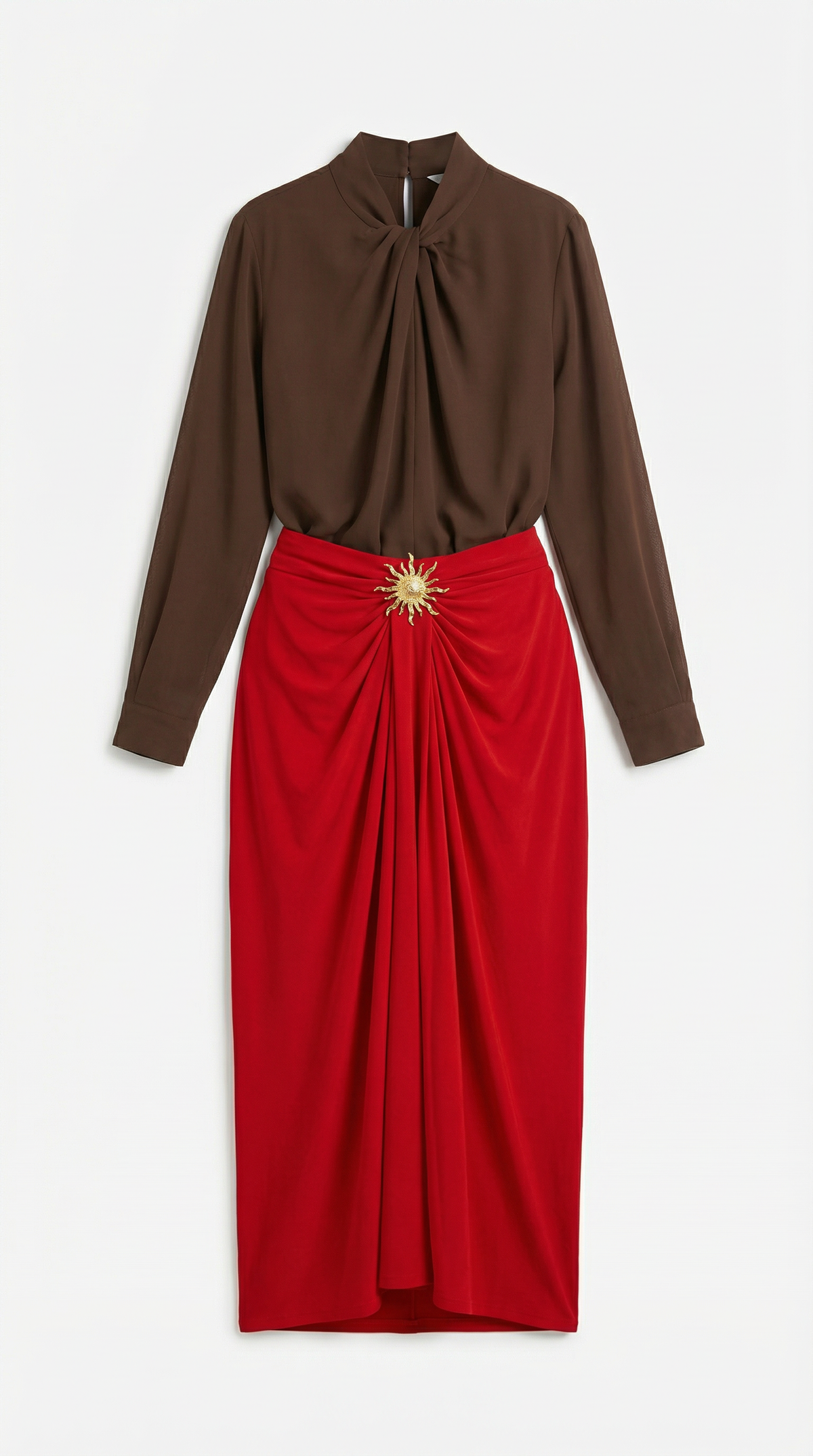 Ruched Midi Skirt in Soft Fabric - Elegant Casual Wear for Women - Versatile Everyday Style
