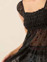 Summer Cutout Dress Top - Lightweight Fabric, Casual Style for Warm Weather