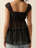 Summer Cutout Dress Top - Lightweight Fabric, Casual Style for Warm Weather