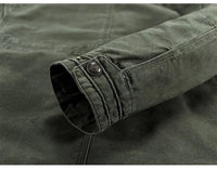 Men's Cotton Cargo Jacket – Stand Collar Utility Jacket