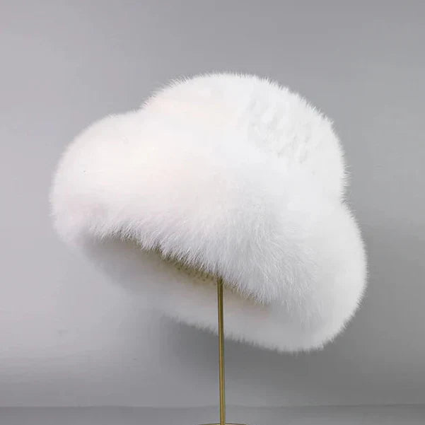 Women's Mink Fur Hat – Warm Winter Accessory – White