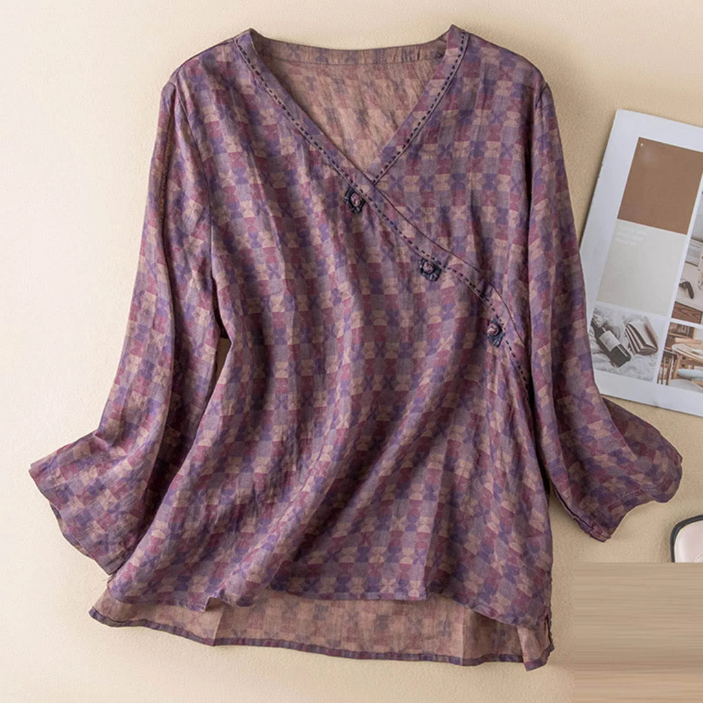 Crosswrap Blouse in Lightweight Fabric - Women's Casual Top for Everyday Wear