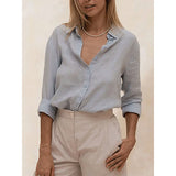 Linen Blouse for Women - Casual Short Sleeve Top for Everyday Wear
