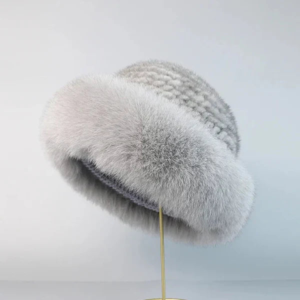 Women's Mink Fur Hat – Warm Winter Accessory – Sapphire