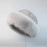 Women's Mink Fur Hat – Warm Winter Accessory – Sapphire
