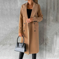 Women's Wool Trench Coat – Slim Fit, Office & Casual – Khaki