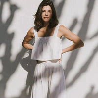 Pleated Linen Culotte Pants for Women - Lightweight, Casual Summer Trousers