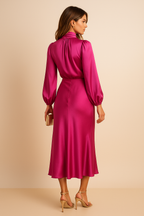 Satin Midi Dress for Women with Adjustable Straps - Casual Style for Everyday Wear