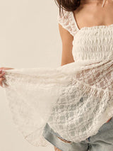 Summer Cutout Dress Top - Lightweight Fabric, Casual Style for Warm Weather