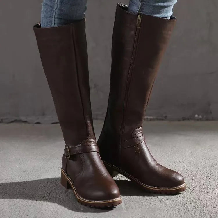 Women's Tall Orthopaedic Boots – Cushioned Support – Dark Brown