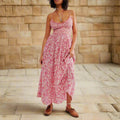 Floral Maxi Dress - Lightweight Fabric - Bohemian Style - Summer Wear