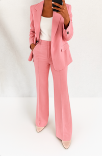Chic Two-Piece Blazer & Trouser Set – Office, Casual