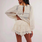 Lace Shorts for Women - Evelyn Harrow Style - Elegant Summer Wear - Black