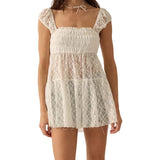 Summer Cutout Dress Top - Lightweight Fabric, Casual Style for Warm Weather