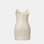 Sequin Micro Mini Dress with Spaghetti Straps for Parties and Events