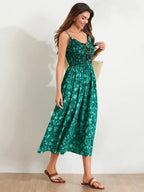 Floral Maxi Dress - Lightweight Fabric - Bohemian Style - Summer Wear