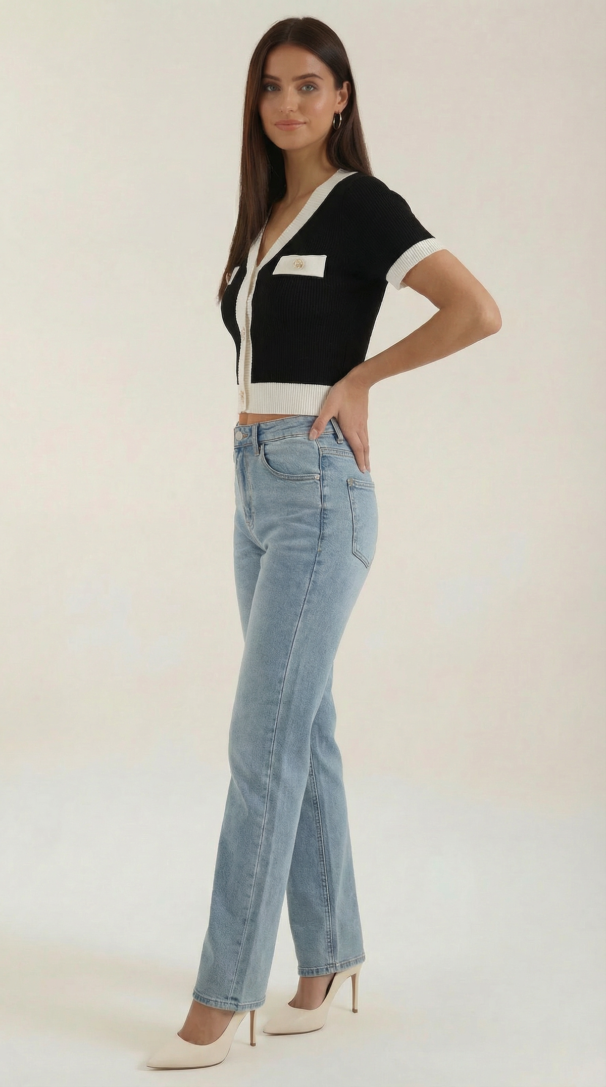 Short-Sleeve Nerina Top in Soft Cotton - Casual Everyday Wear for Women