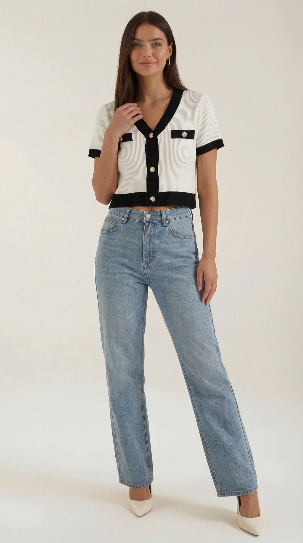 Short-Sleeve Nerina Top in Soft Cotton - Casual Everyday Wear for Women
