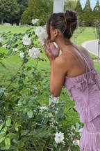 Sleeveless Halter Backless Ruffled Maxi Dress for Summer Wedding Guests