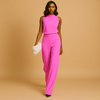 Sleeveless Halter Jumpsuit for Women | Lightweight Fabric | Casual & Formal Wear