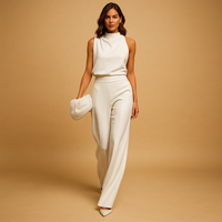 Sleeveless Halter Jumpsuit for Women | Lightweight Fabric | Casual & Formal Wear