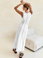 Sleeveless Knit Maxi Dress for Women - Casual Summer Style, Comfortable Fit