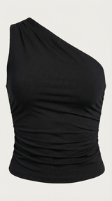 Sleeveless One-Shoulder Top in Soft Fabric - Casual Chic Blouse for Women - Perfect for Day or Night Out