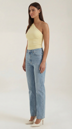 Sleeveless One-Shoulder Top in Soft Fabric - Casual Chic Blouse for Women - Perfect for Day or Night Out