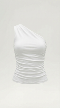 Sleeveless One-Shoulder Top in Soft Fabric - Casual Chic Blouse for Women - Perfect for Day or Night Out