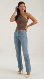 Sleeveless One-Shoulder Top in Soft Fabric - Casual Chic Blouse for Women - Perfect for Day or Night Out