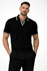 Slim Fit Men's Polo Shirt with Contrast Trim for Casual Wear