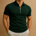 Slim Fit Men's Zipper Polo Shirt | Modern Casual & Active Wear Design