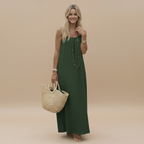 Lightweight Cotton Spaghetti Strap Dress - Casual Loose Fit Summer Wear
