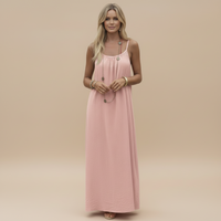 Lightweight Cotton Spaghetti Strap Dress - Casual Loose Fit Summer Wear