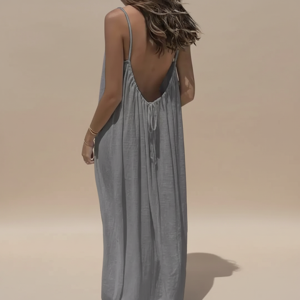 Lightweight Cotton Spaghetti Strap Dress - Casual Loose Fit Summer Wear