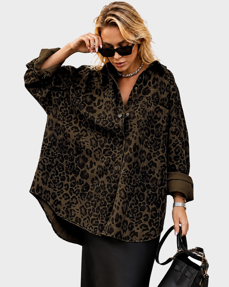 Leopard Print Shacket – Casual Wear, Layering Outfit