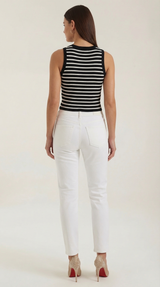 Striped Cotton Tank Top for Women - Casual Sleeveless Summer Wear - Lightweight and Breathable Design