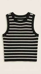 Striped Cotton Tank Top for Women - Casual Sleeveless Summer Wear - Lightweight and Breathable Design