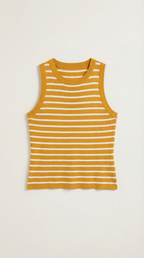 Striped Cotton Tank Top for Women - Casual Sleeveless Summer Wear - Lightweight and Breathable Design