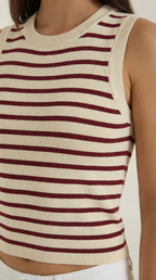 Striped Cotton Tank Top for Women - Casual Sleeveless Summer Wear - Lightweight and Breathable Design