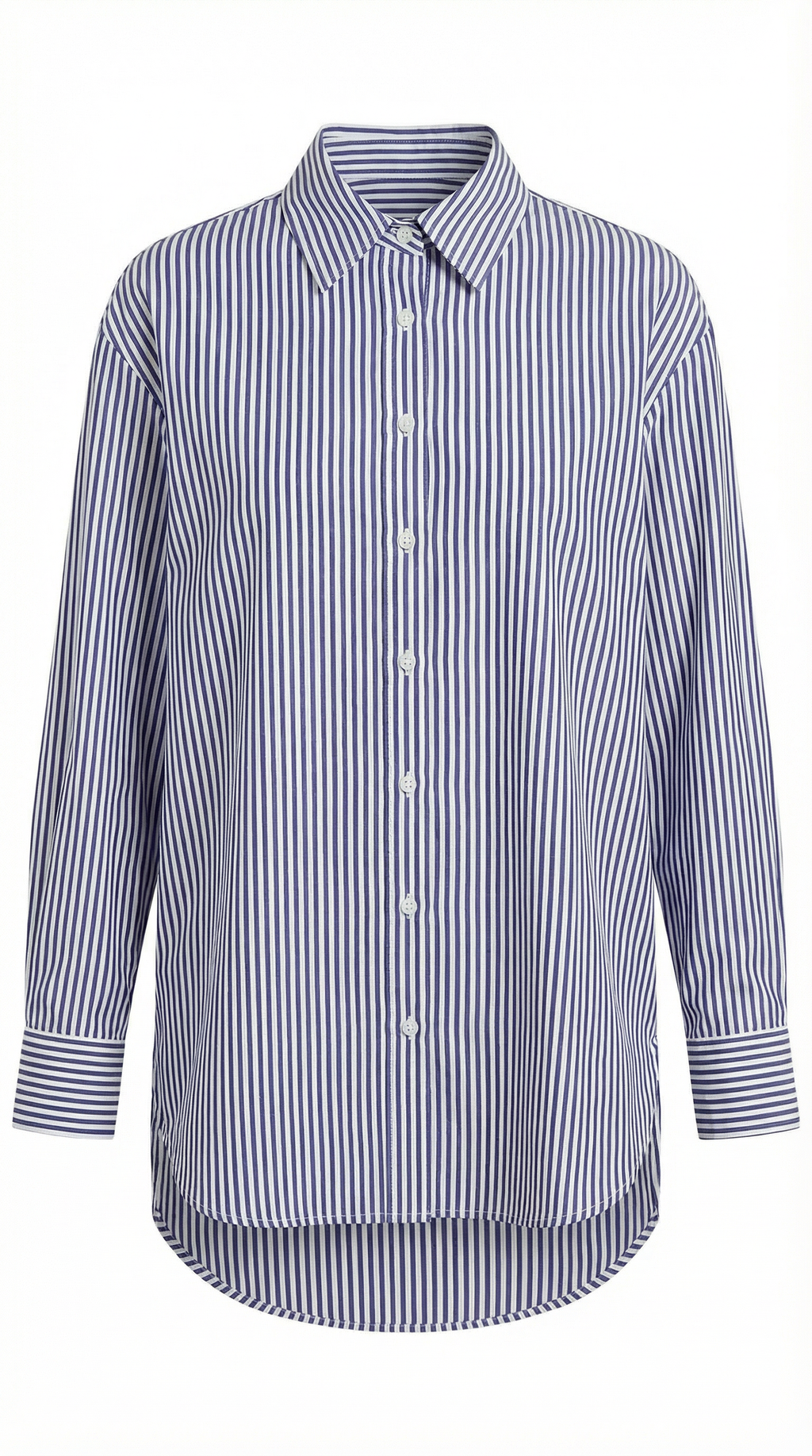 Striped Long Sleeve Blouse for Women - Lightweight Cotton Blend - Casual or Office Wear - Available in Multiple Sizes