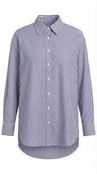 Striped Long Sleeve Blouse for Women - Lightweight Cotton Blend - Casual or Office Wear - Available in Multiple Sizes