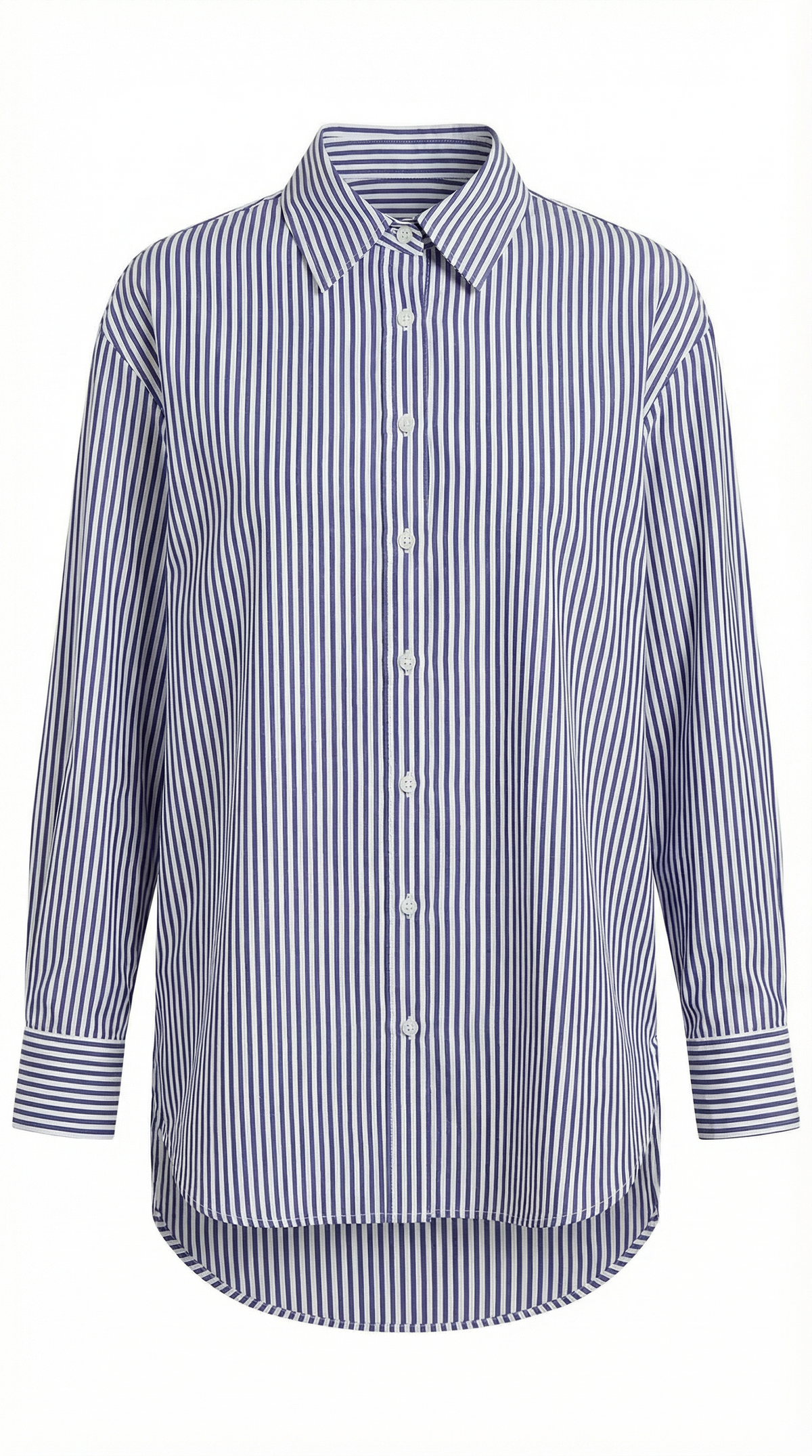 Striped Long Sleeve Blouse for Women - Lightweight Cotton Blend - Casual or Office Wear - Available in Multiple Sizes