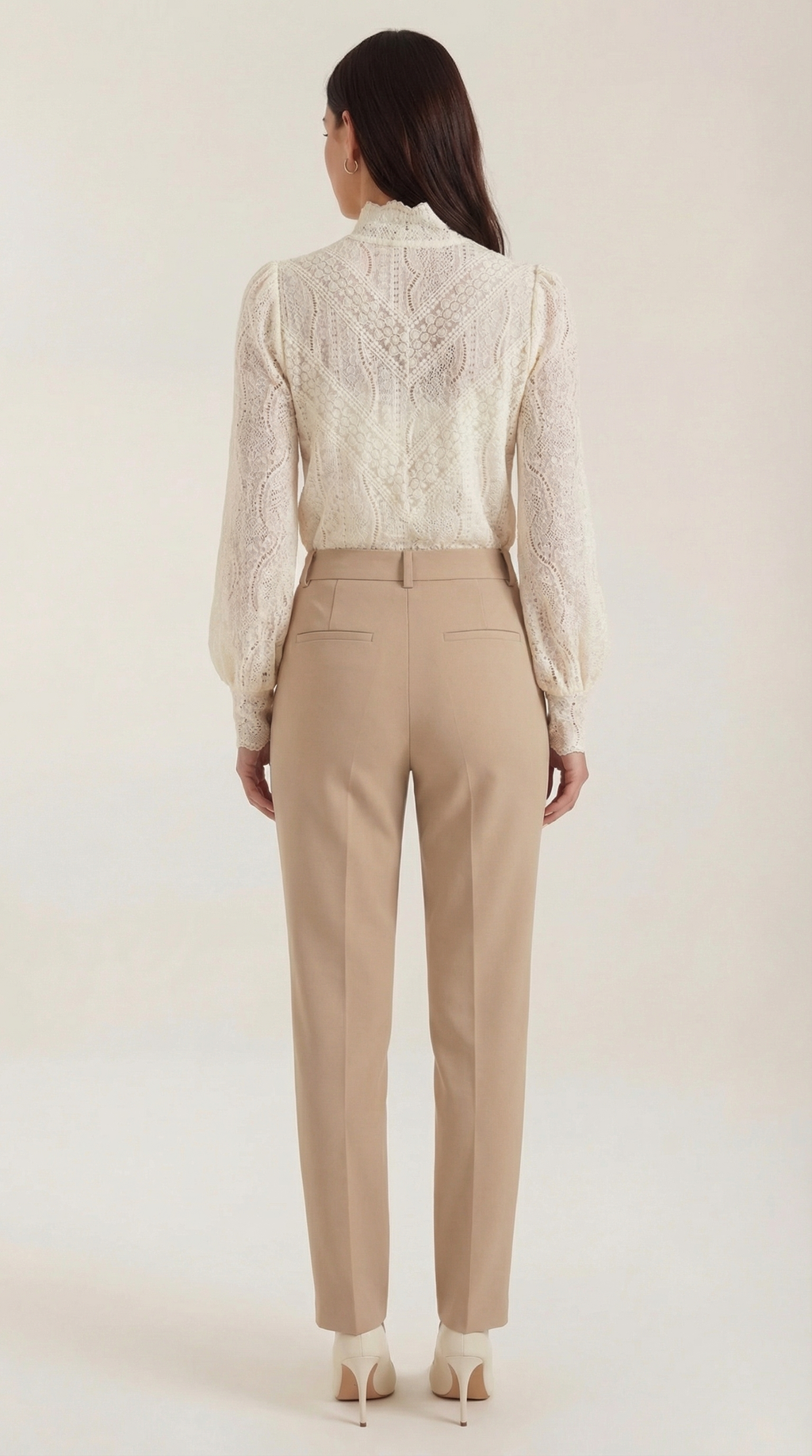 Structured Long Sleeve Blouse in Lightweight Fabric for Office Wear and Casual Outings
