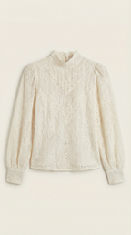 Structured Long Sleeve Blouse in Lightweight Fabric for Office Wear and Casual Outings