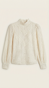 Structured Long Sleeve Blouse in Lightweight Fabric for Office Wear and Casual Outings