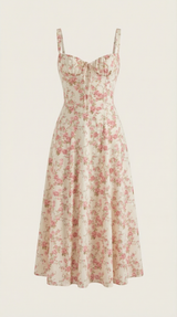 Summer Midi Dress for Women - Lightweight Cotton, Casual Style, Perfect for Outdoor Events and Everyday Wear