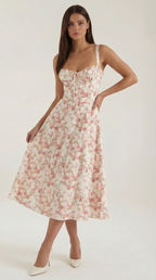 Summer Midi Dress for Women - Lightweight Cotton, Casual Style, Perfect for Outdoor Events and Everyday Wear